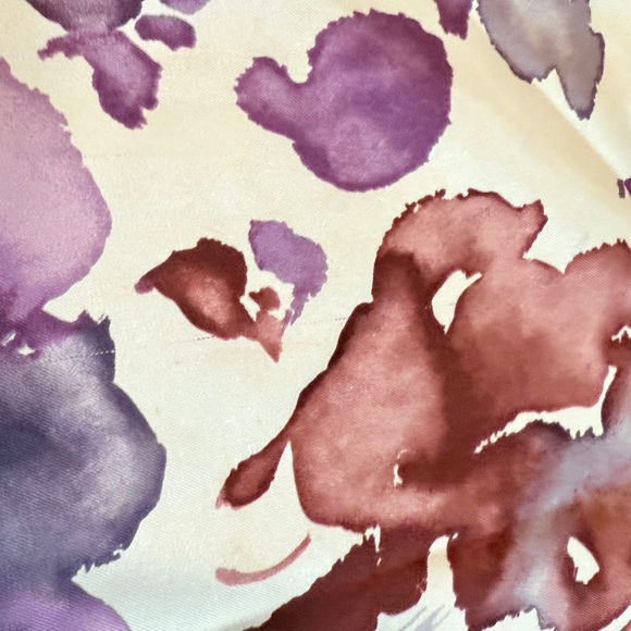 Floral Red and Purple Silk Scarf by Paloma Picasso - Picture 6 of 14